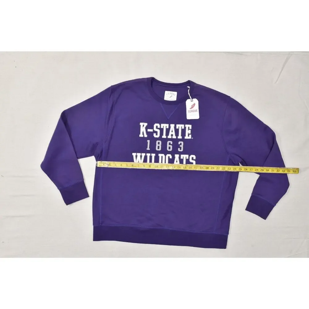 Men's K-State Wildcats League Purple Crewneck Sweatshirt Regular Size 2XL